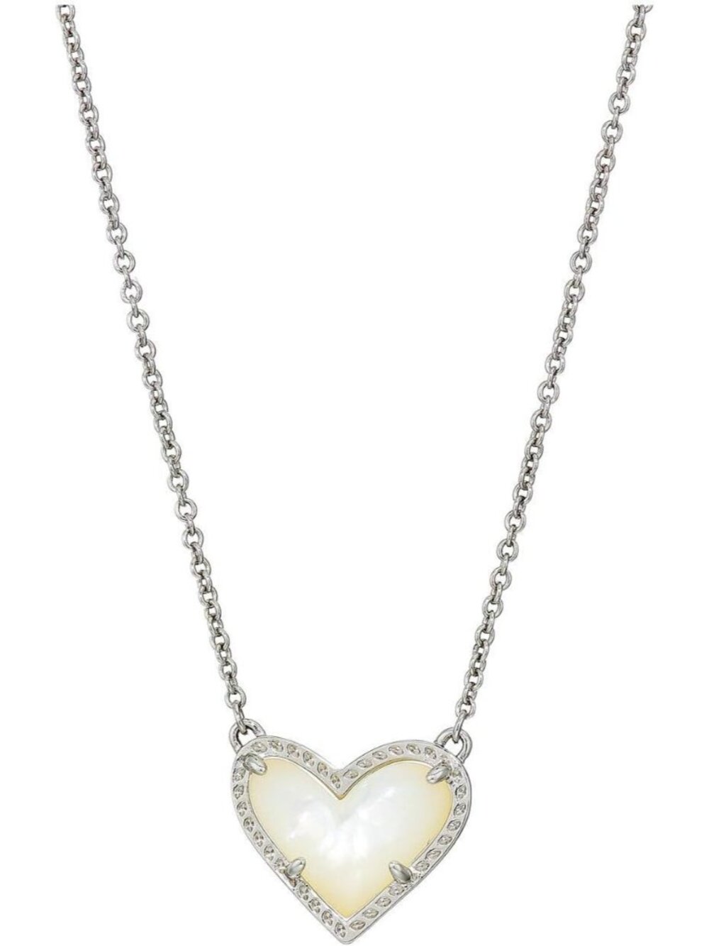 Women's Gold Ivory Mother Heart Adjustable Length Jewellery Pendant Necklace
